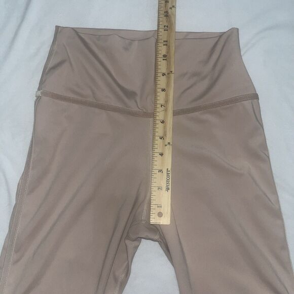 Nike Blush Pink Velour Velvet Trim Dri-Fit 7/8 Workout Leggings Medium - Picture 6 of 10